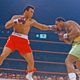 Ali’s left jab peppered Frazier for much of the bout.